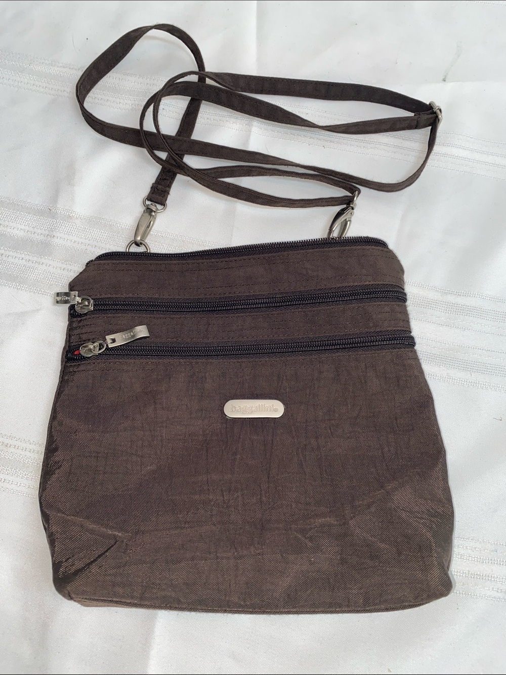 Baggallini Brown Lightweight Crossbody with Multiple Zips